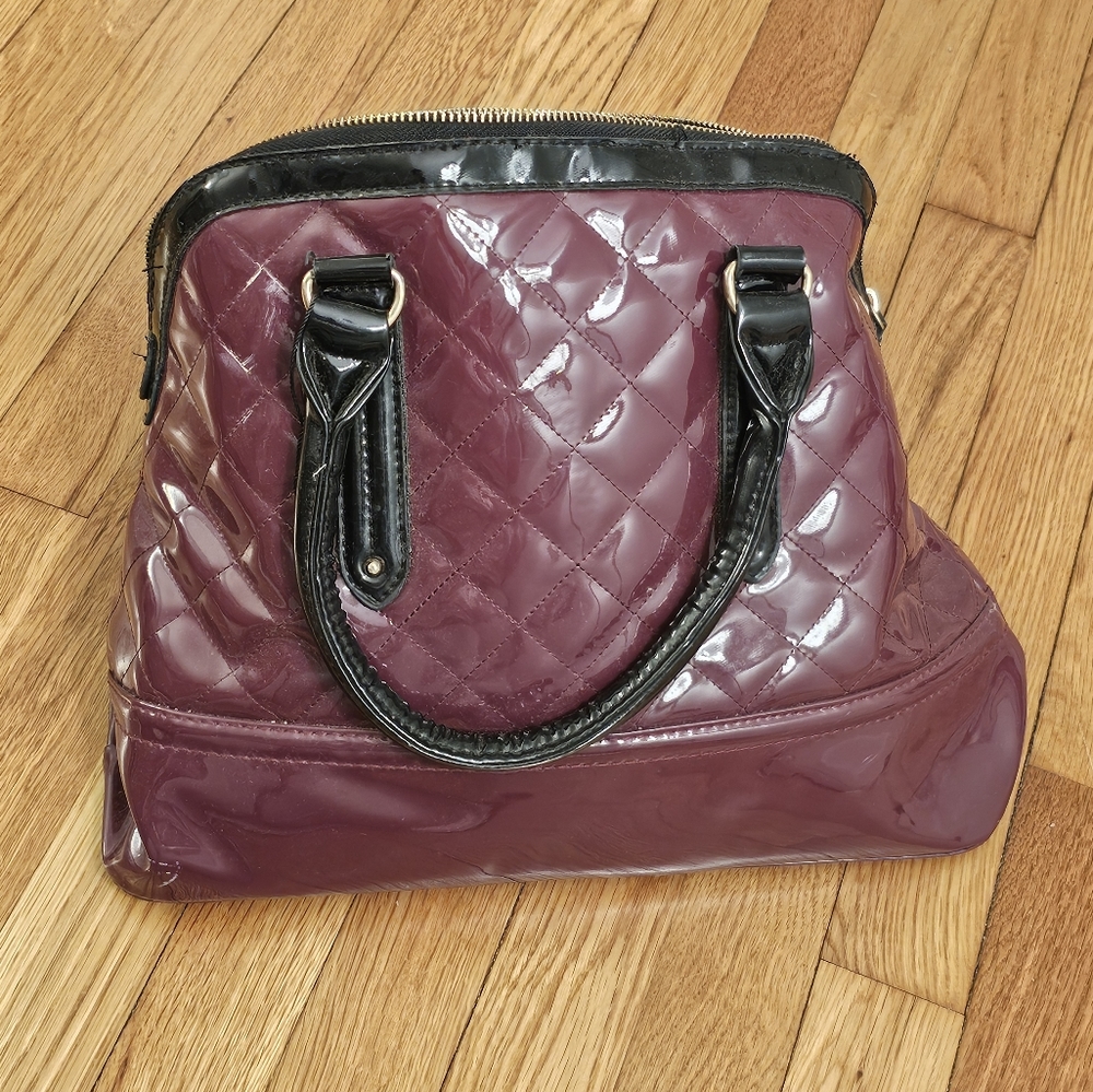 Purple Patent Leather Handbag